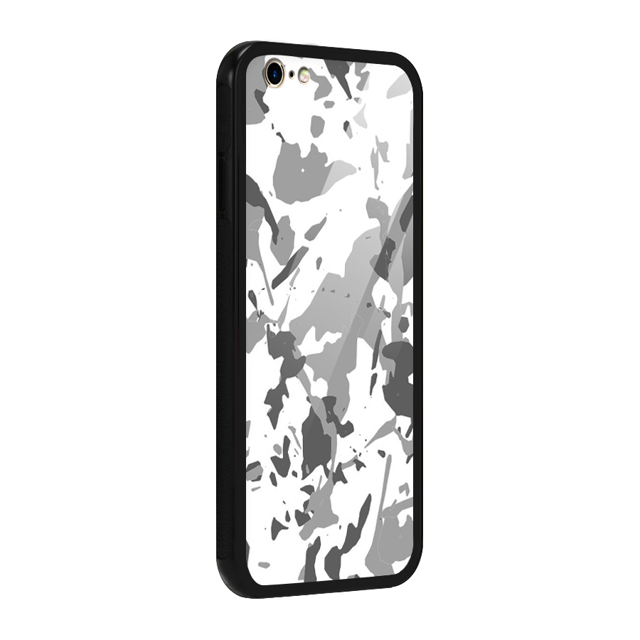 Grey Camouflage Army Glass Back Case for iPhone 6 6S