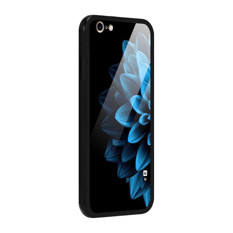 Half Blue Flower Glass Back Case for iPhone 6 6S
