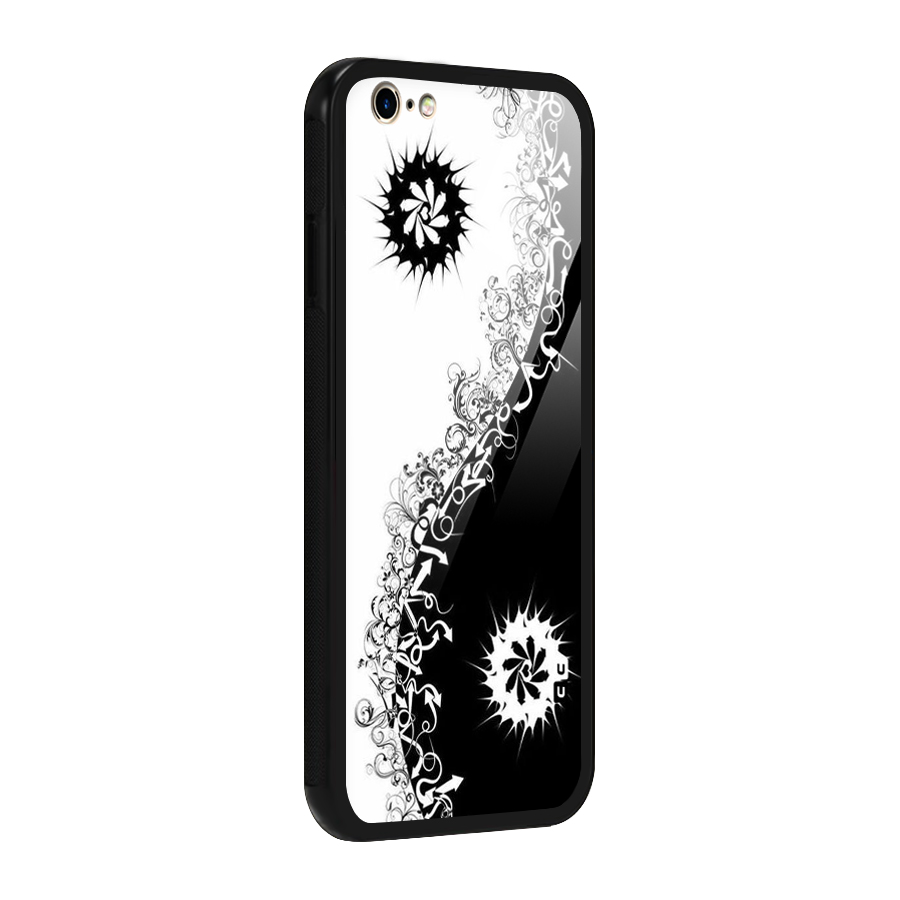 Half Peace Design Glass Back Case for iPhone 6 6S