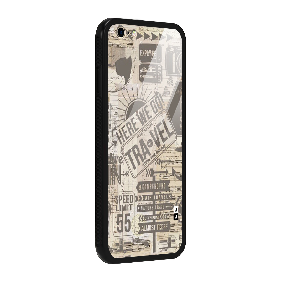 Here We Travel Glass Back Case for iPhone 6 6S