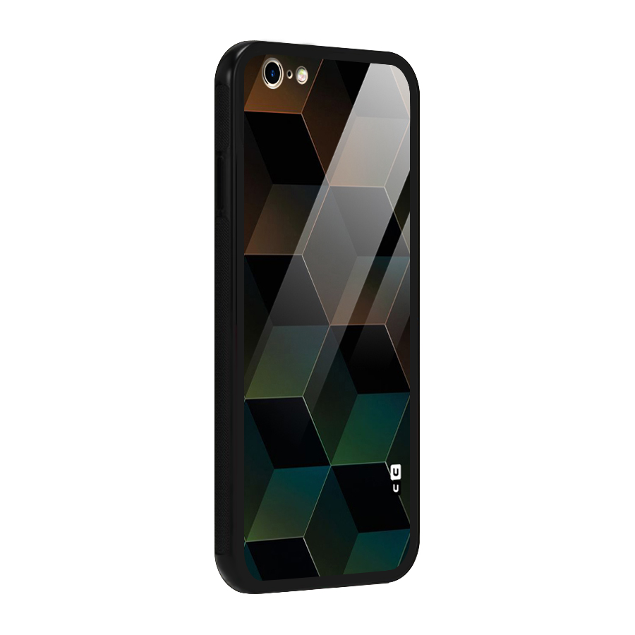 Hexagonal Design Glass Back Case for iPhone 6 6S
