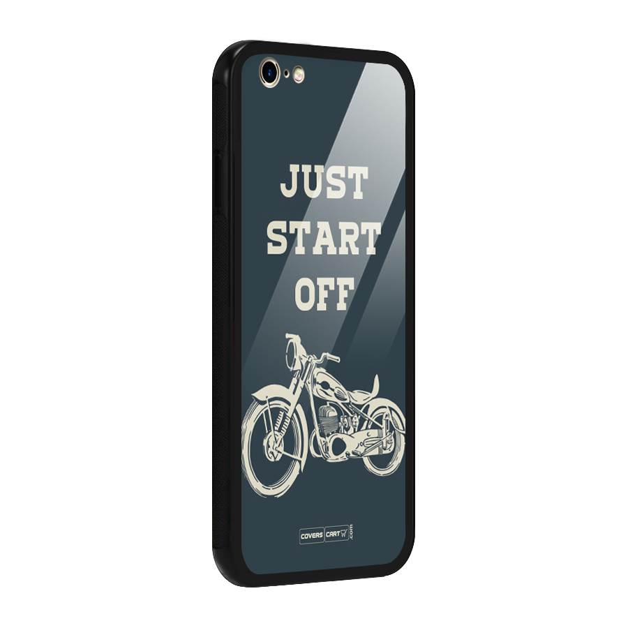 Just Start Off Glass Back Case for iPhone 6 6S
