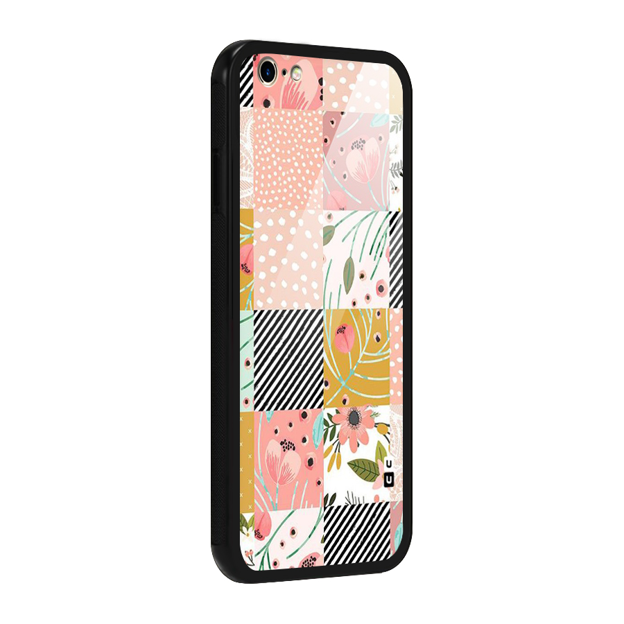Leaf Stripe Polka Glass Back Case for iPhone 6 6S