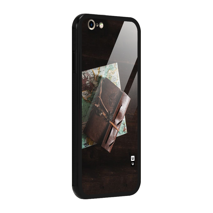 Map Journal Glass Back Case for iPhone 6 6S