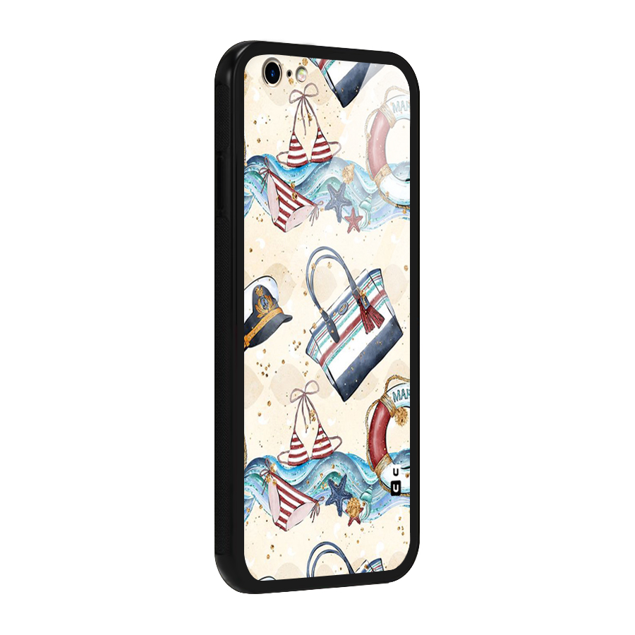 Marine Bag Design Glass Back Case for iPhone 6 6S