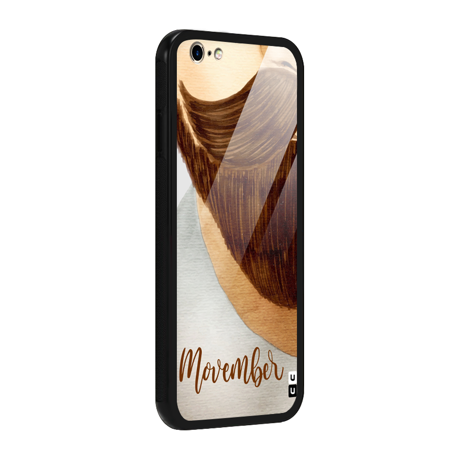 Movember Moustache Glass Back Case for iPhone 6 6S