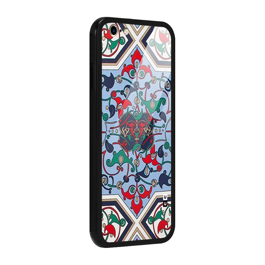 Multi Block Pattern Glass Back Case for iPhone 6 6S