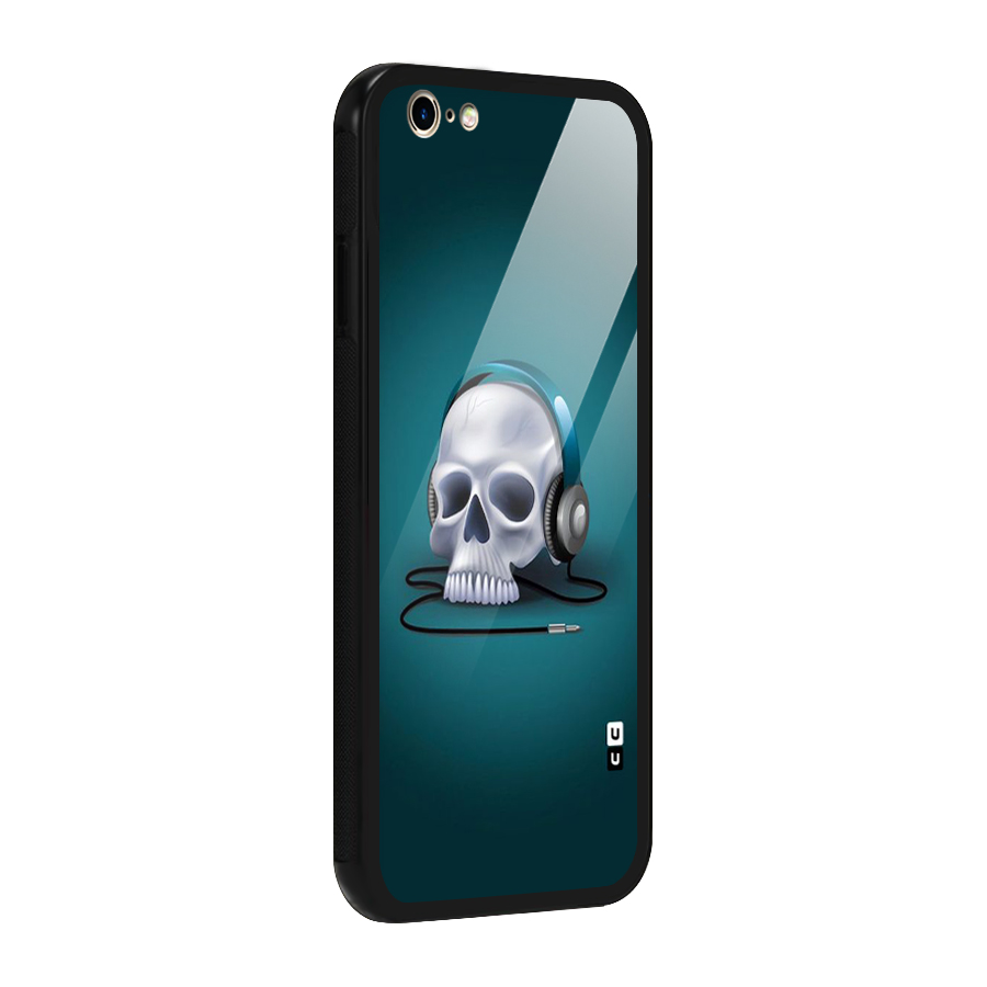 Music Skull Glass Back Case for iPhone 6 6S