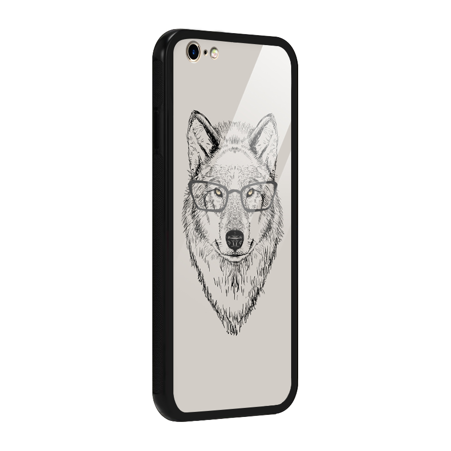 Nerdy Wolf Glass Back Case for iPhone 6 6S
