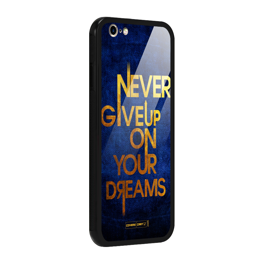 Never Give Up Glass Back Case for iPhone 6 6S