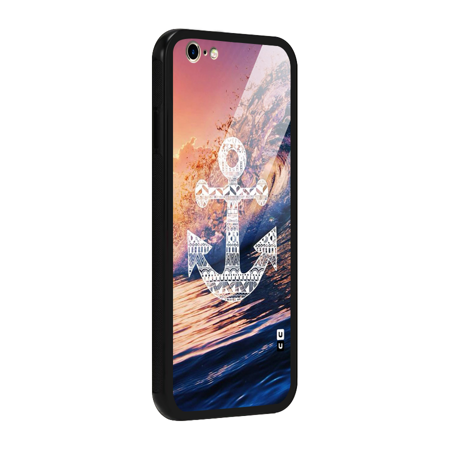 Ocean Anchor Wave Glass Back Case for iPhone 6 6S