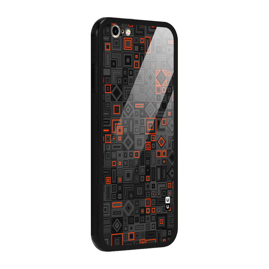 Orange Shapes Abstract Glass Back Case for iPhone 6 6S