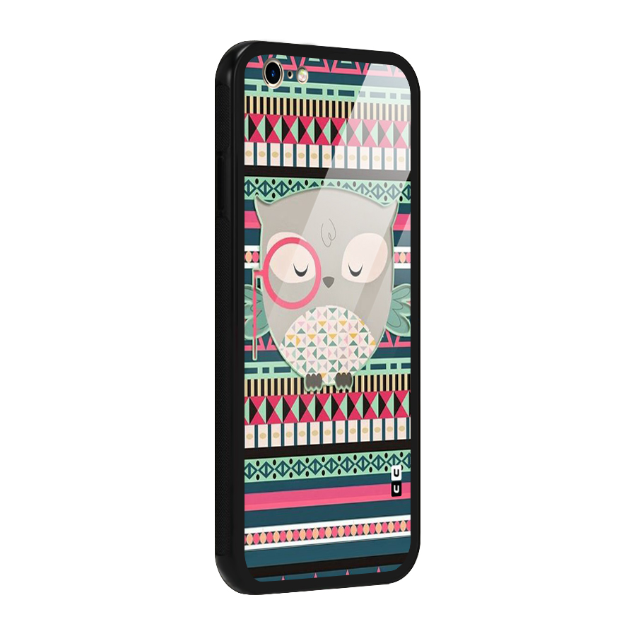 Owl Cute Pattern Glass Back Case for iPhone 6 6S