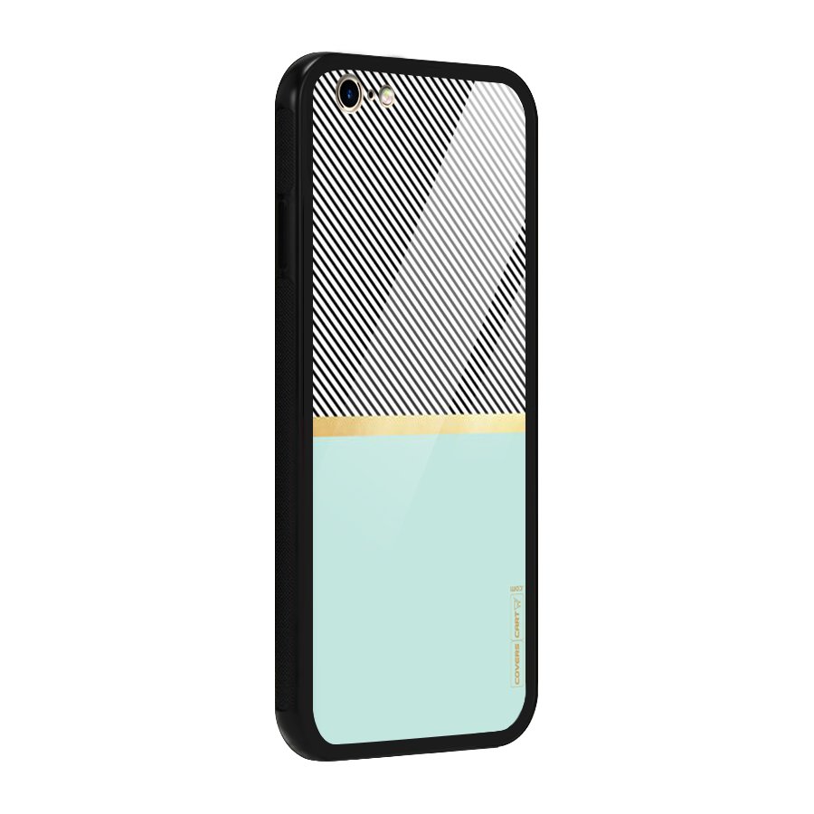 Pastel Green Base Stripes Glass Back Case for iPhone 6 6S