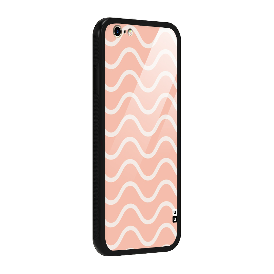 Pastel Peach Waves Glass Back Case for iPhone 6 6S