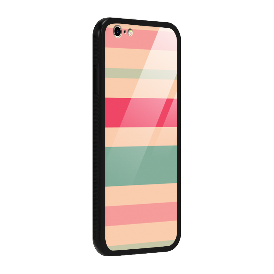 Pastel Stripes Vintage Glass Back Case for iPhone 6 6S