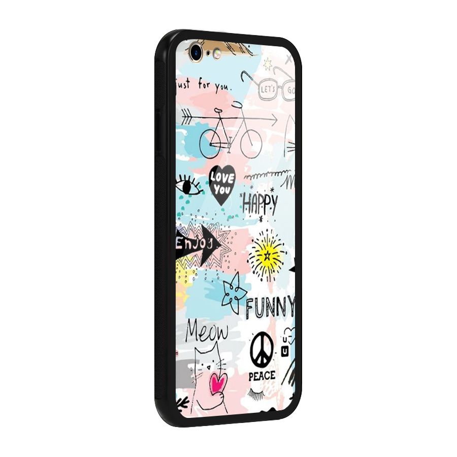 Peace And Funny Glass Back Case for iPhone 6 6S