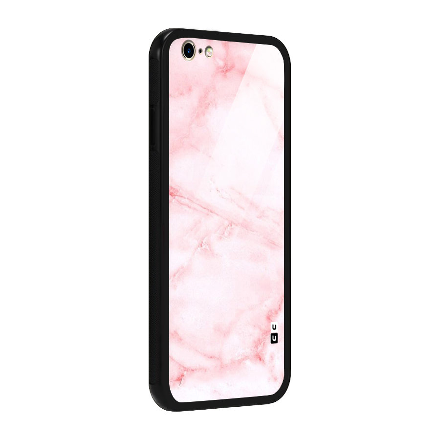 Pink Marble Print Glass Back Case for iPhone 6 6S