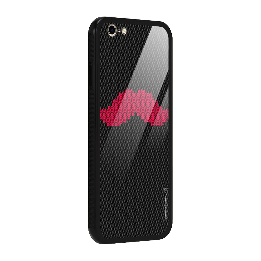 Pink Moustache Glass Back Case for iPhone 6 6S