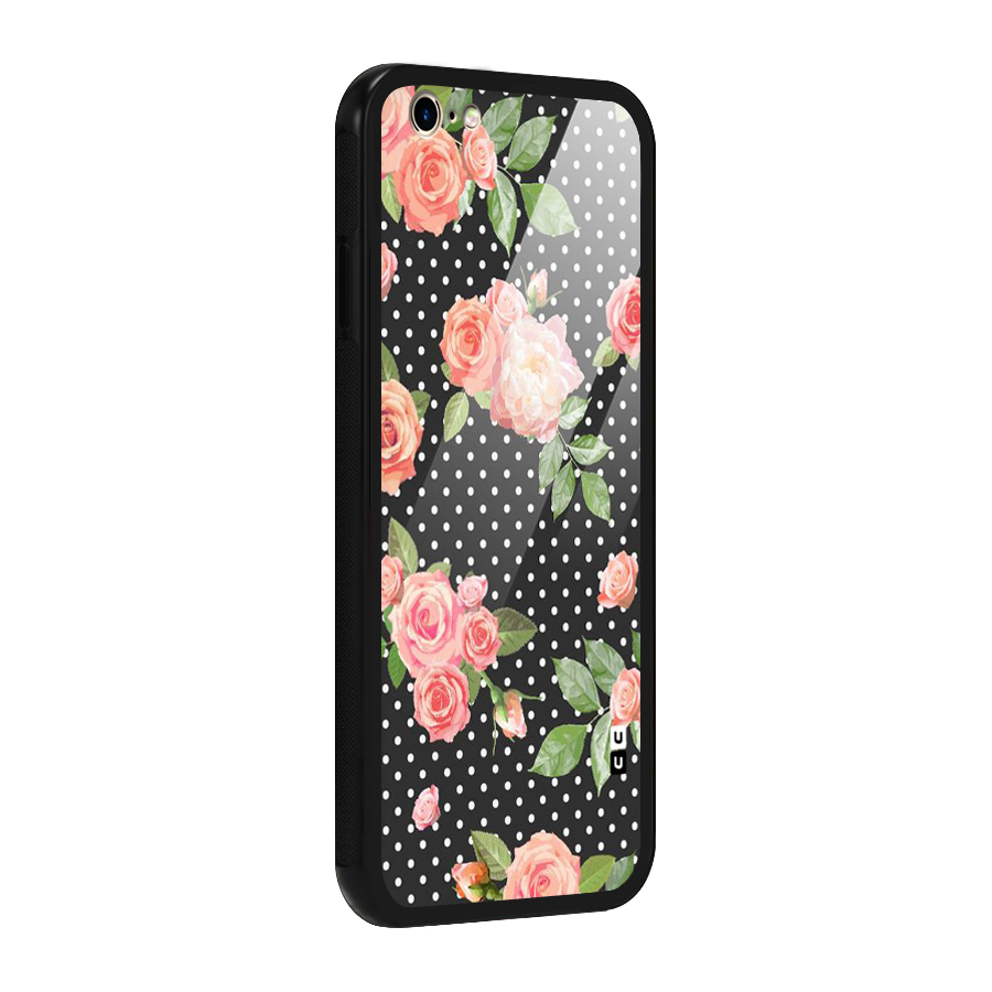 Polka Peach Glass Back Case for iPhone 6 6S