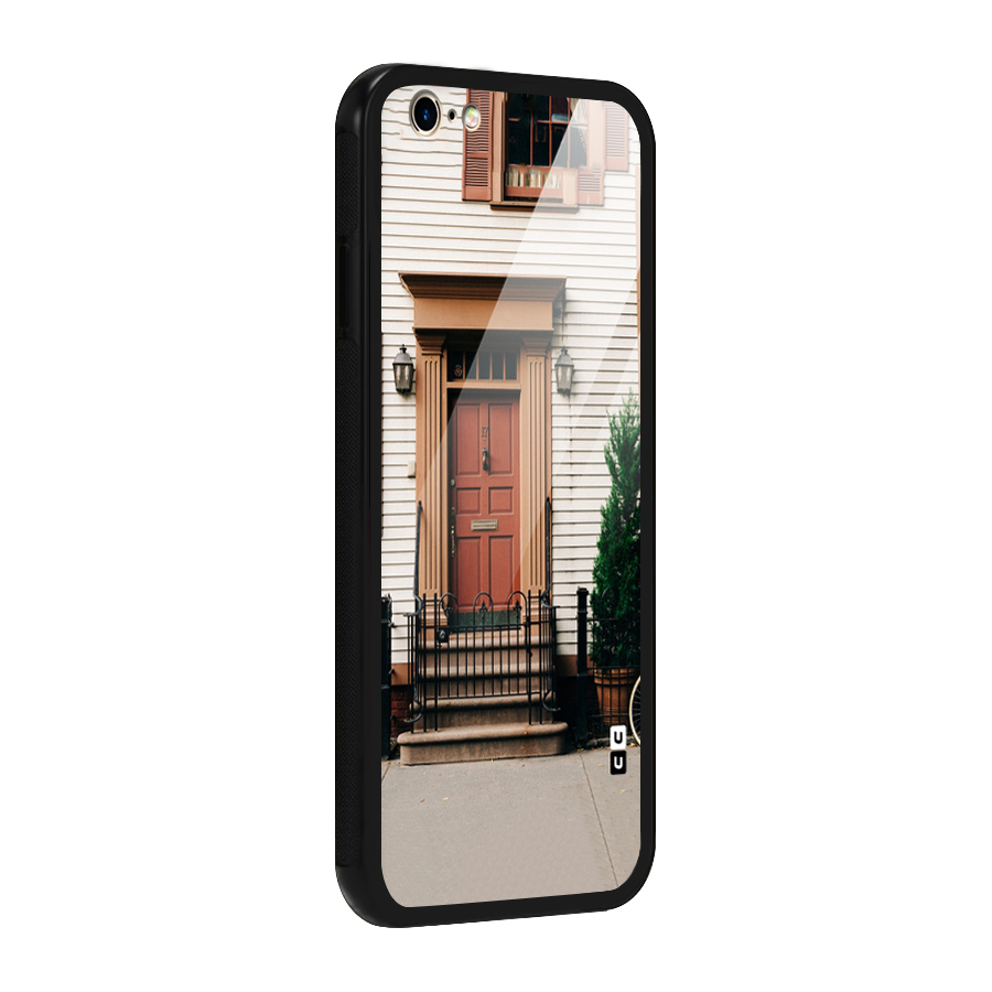 Pretty Orange Door Glass Back Case for iPhone 6 6S