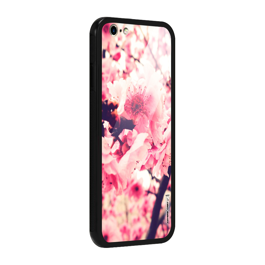 Pretty Pink Flowers Glass Back Case for iPhone 6 6S