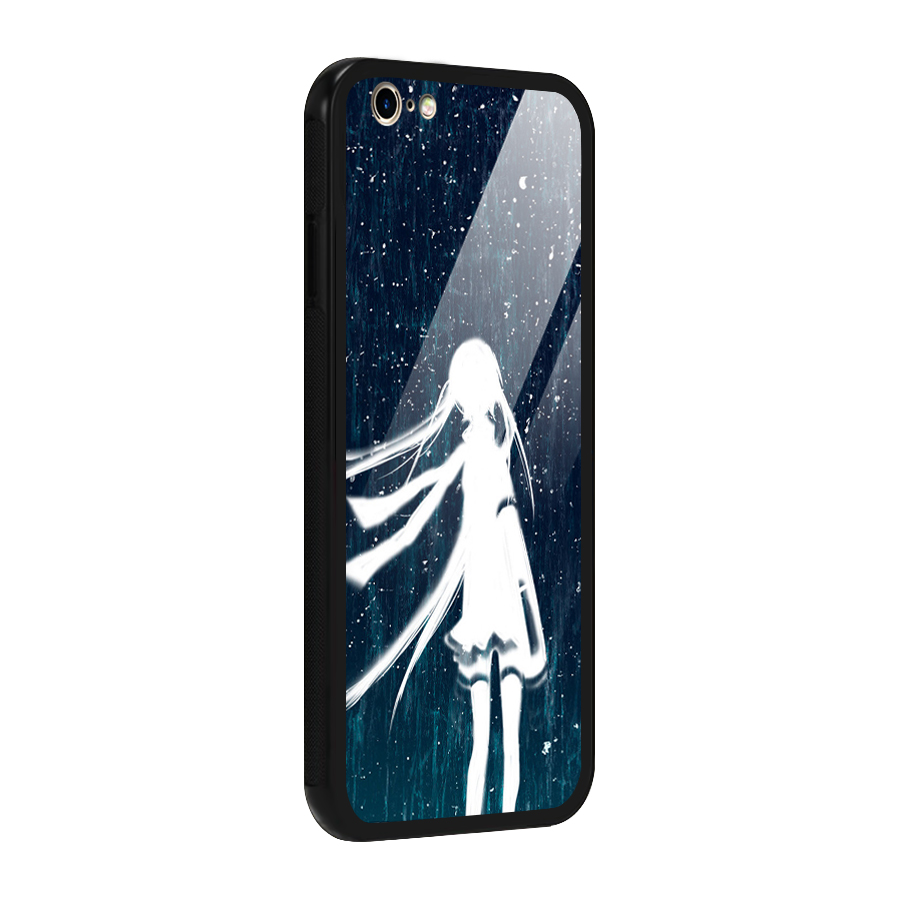 Rain White Girl Glass Back Case for iPhone 6 6S