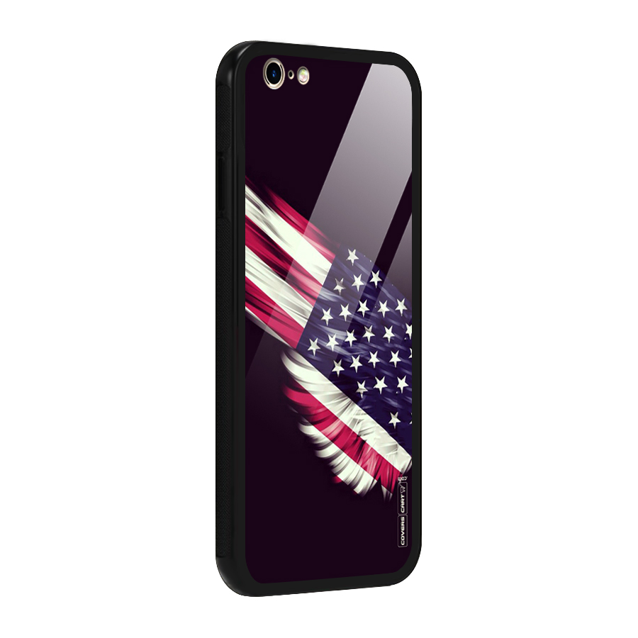 Red And White Stripes Stars Glass Back Case for iPhone 6 6S