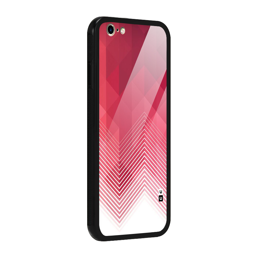 Red Chevron Abstract Glass Back Case for iPhone 6 6S