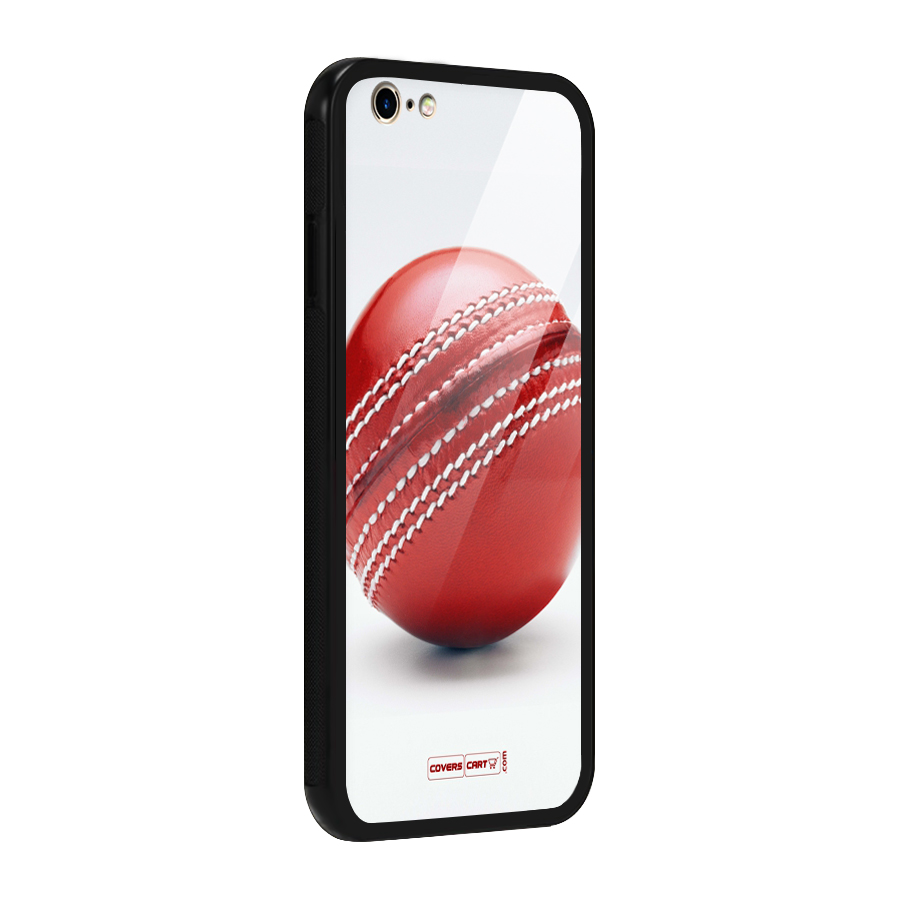 Red International Cricket Ball Glass Back Case for iPhone 6 6S