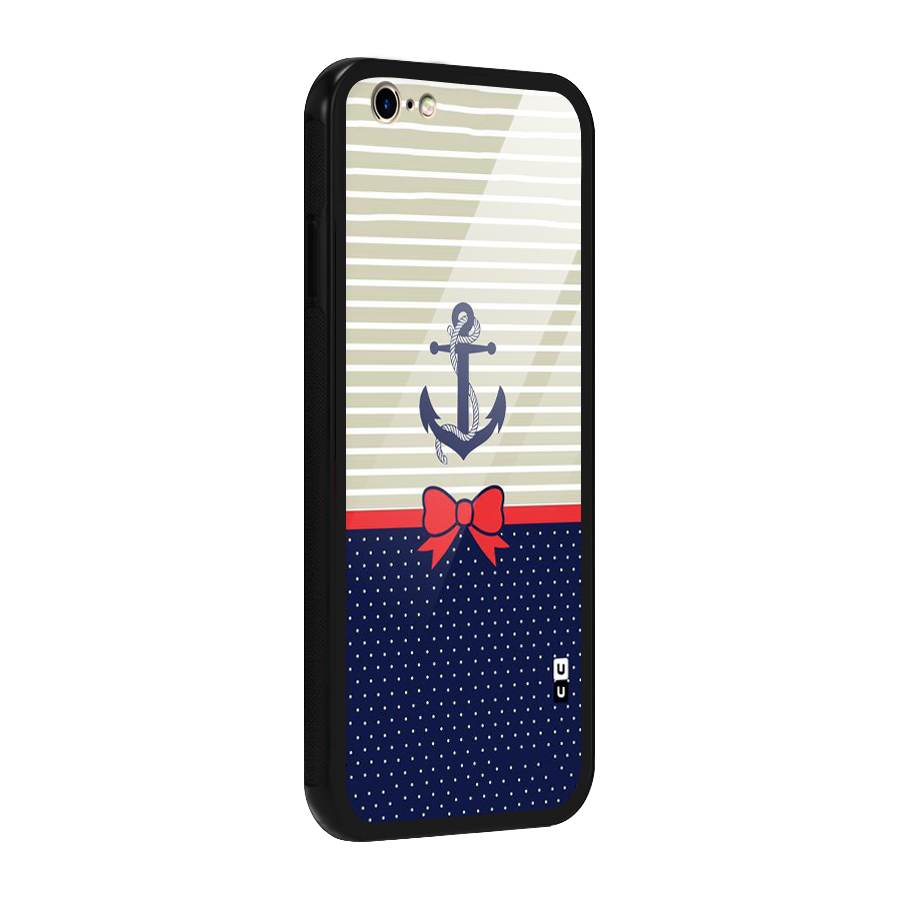 Ribbon Anchor Glass Back Case for iPhone 6 6S