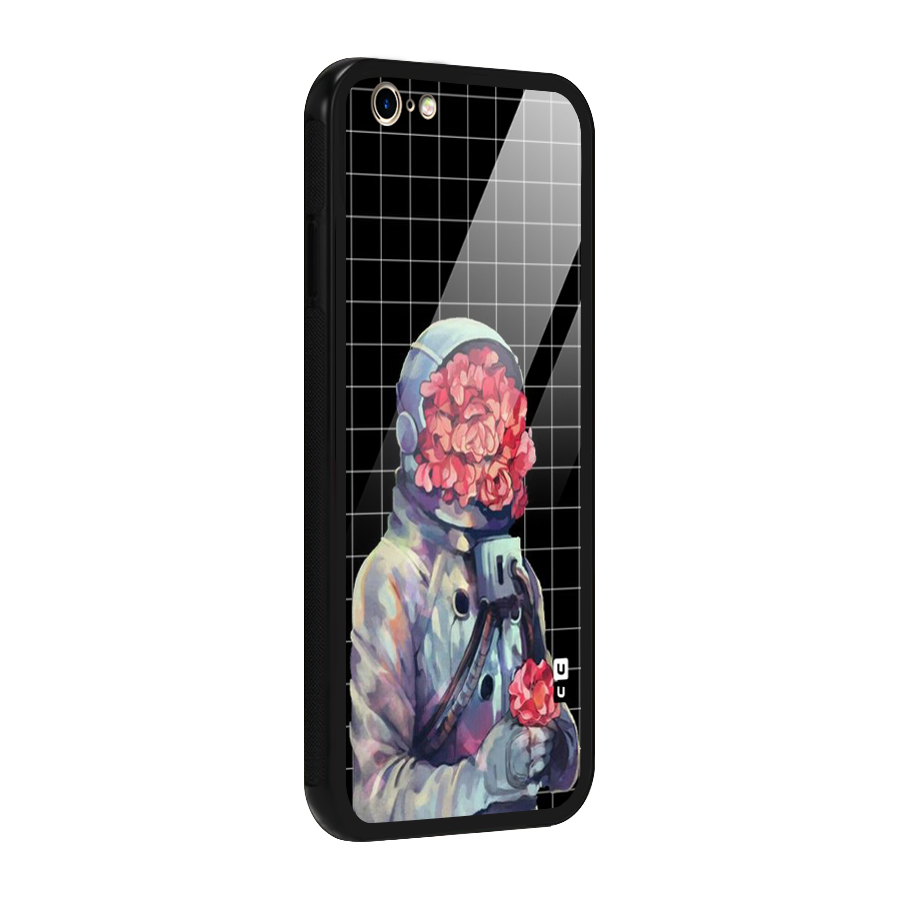 Robot Rose Glass Back Case for iPhone 6 6S