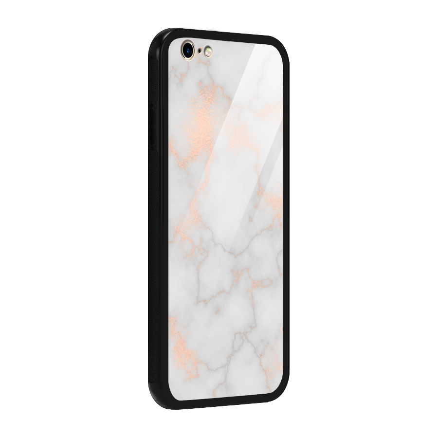 RoseGold Marble Glass Back Case for iPhone 6 6S