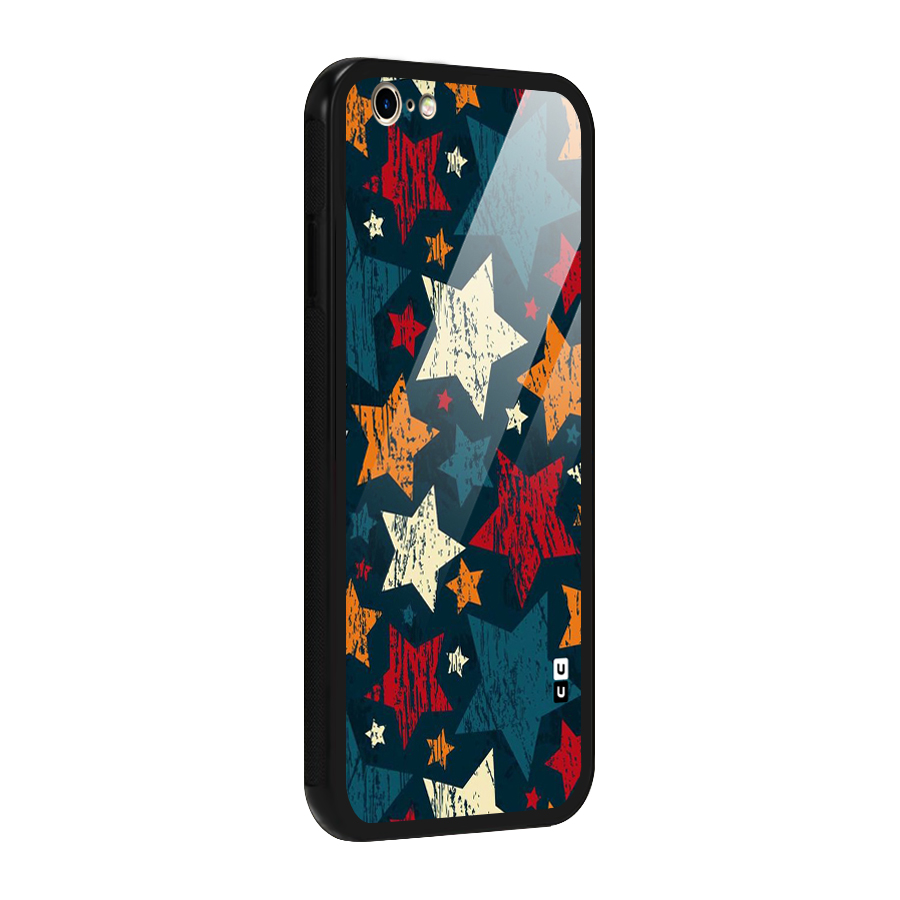 Rugged Star Design Glass Back Case for iPhone 6 6S