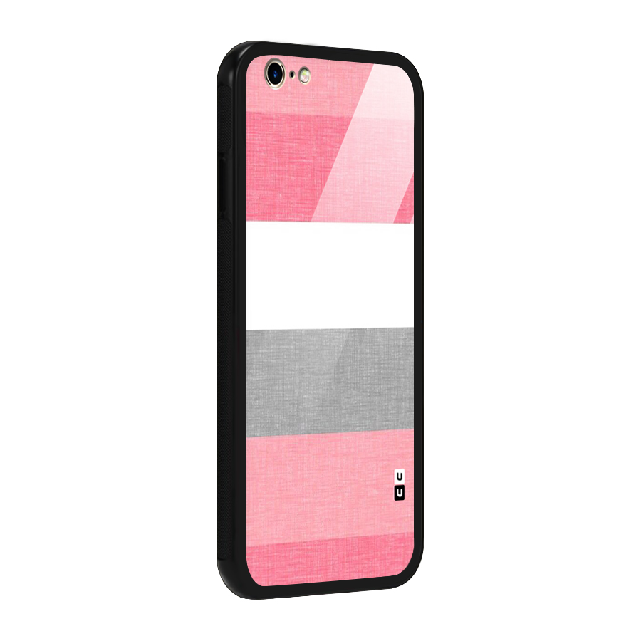 Shades Pink Stripes Glass Back Case for iPhone 6 6S