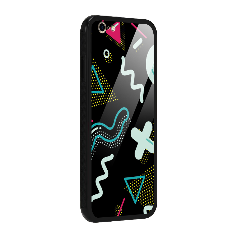 Shapes Pattern Glass Back Case for iPhone 6 6S