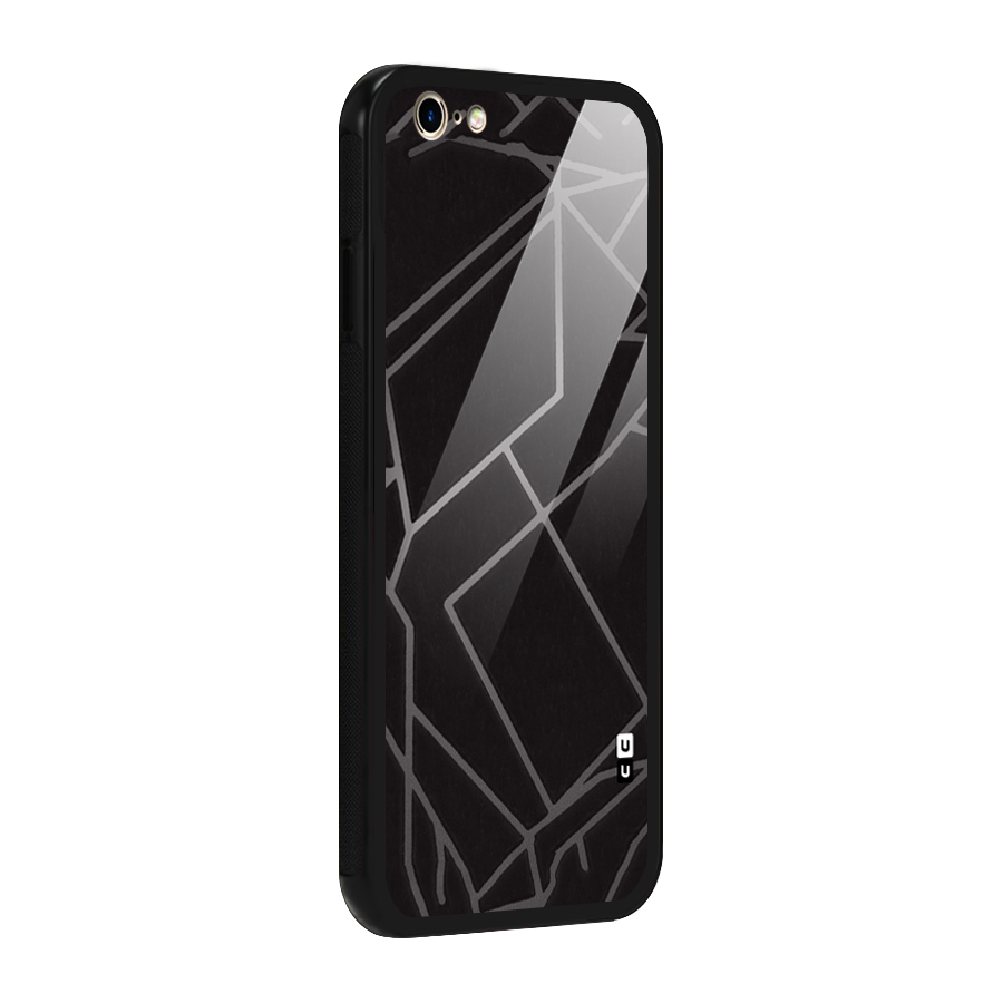 Silver Angle Design Glass Back Case for iPhone 6 6S