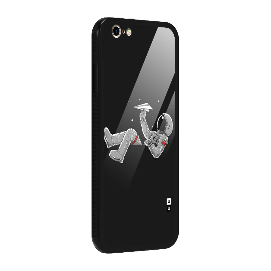 Spaceman Flying Glass Back Case for iPhone 6 6S