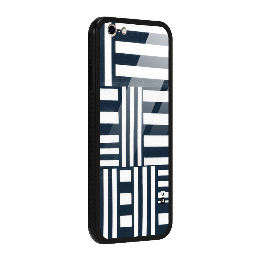 Square  Stripes Glass Back Case for iPhone 6 6S