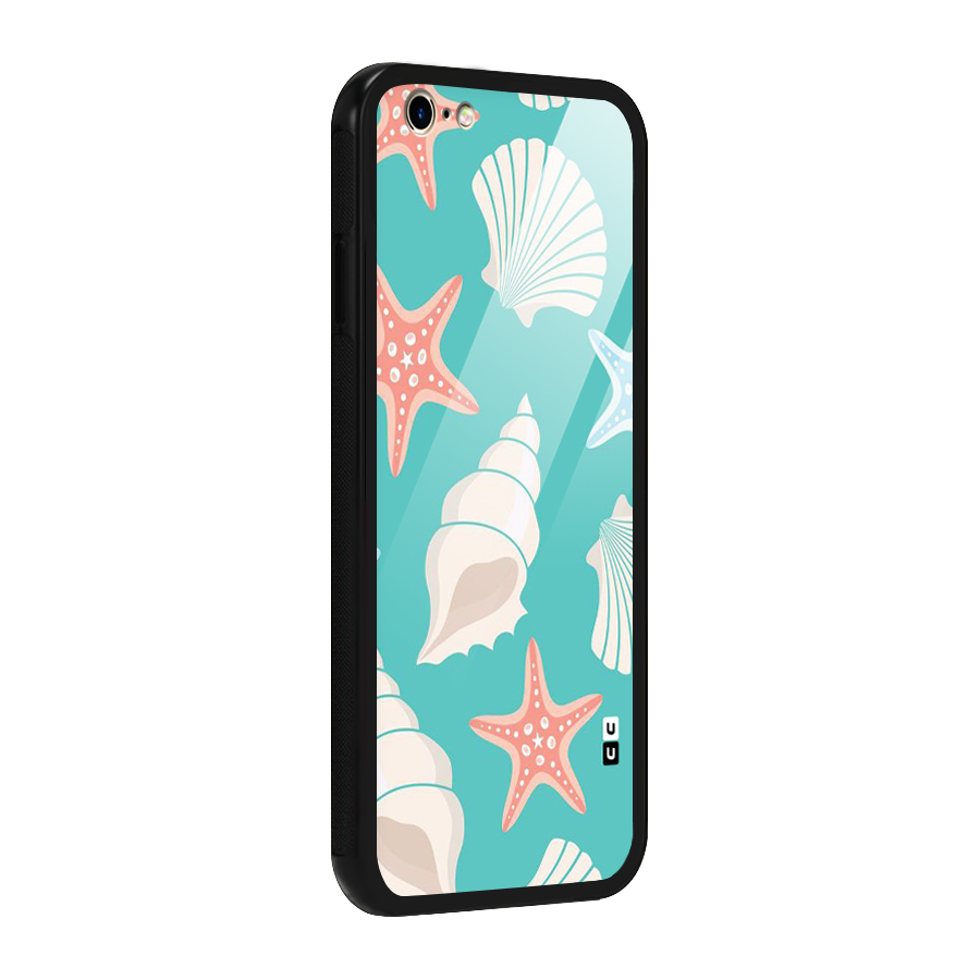 Starfish Sea Shell Glass Back Case for iPhone 6 6S