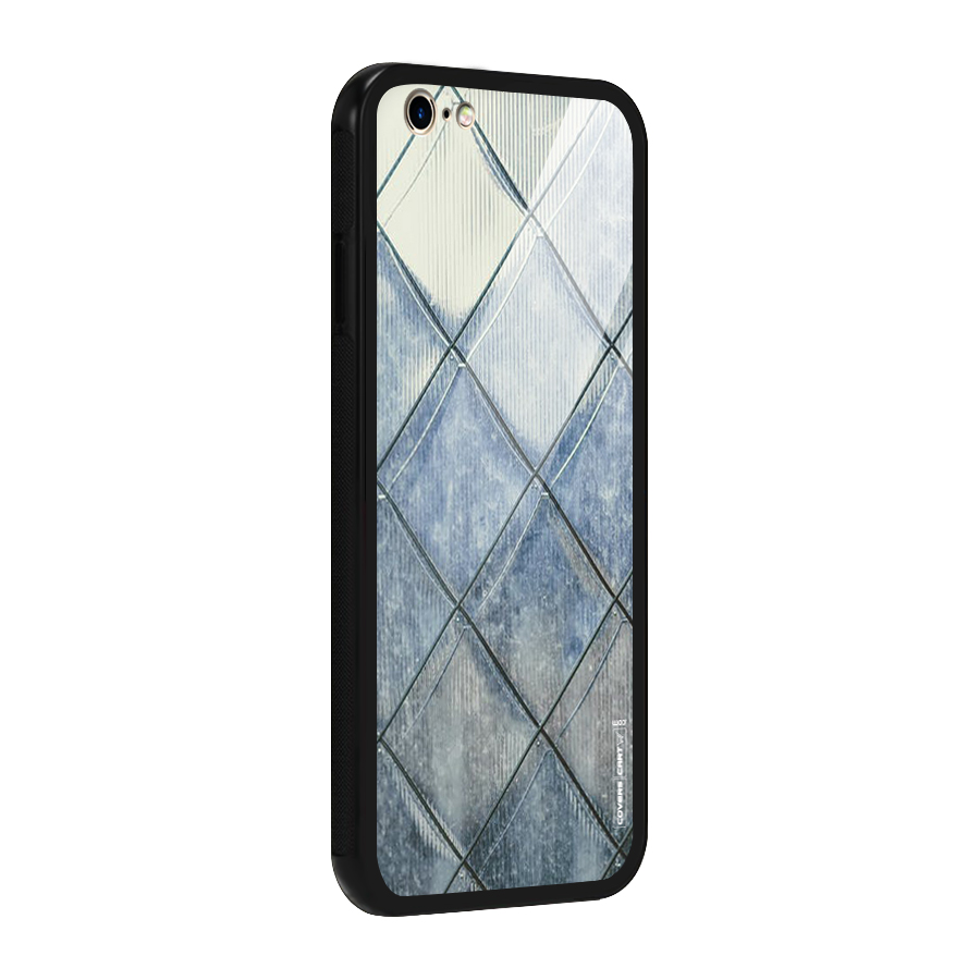Steel Blue Pattern Glass Back Case for iPhone 6 6S