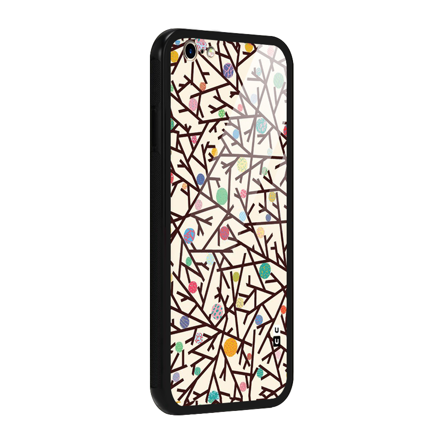 Stem Pattern Glass Back Case for iPhone 6 6S
