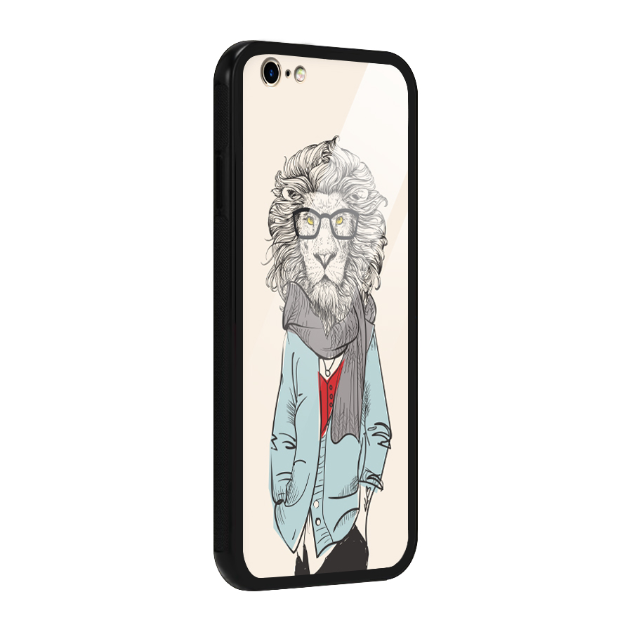 Stylish Lion Glass Back Case for iPhone 6 6S