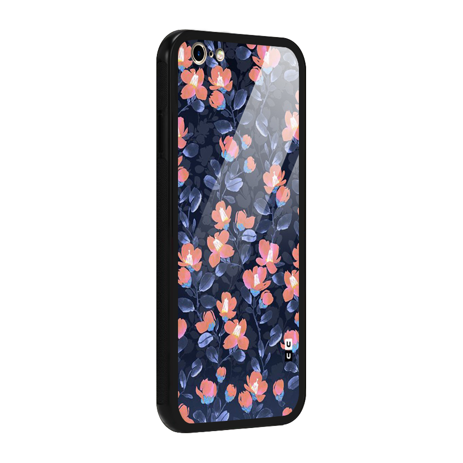 Tiny Peach Flowers Glass Back Case for iPhone 6 6S