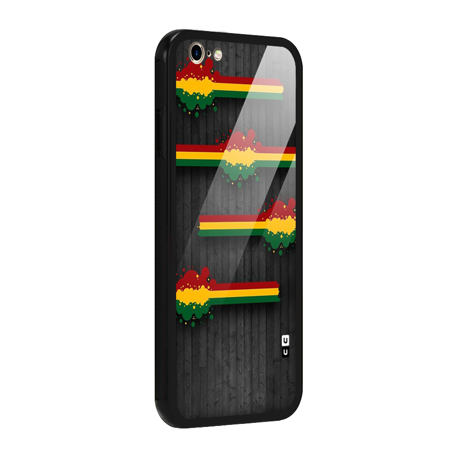 Tricolor Splash Design Glass Back Case for iPhone 6 6S