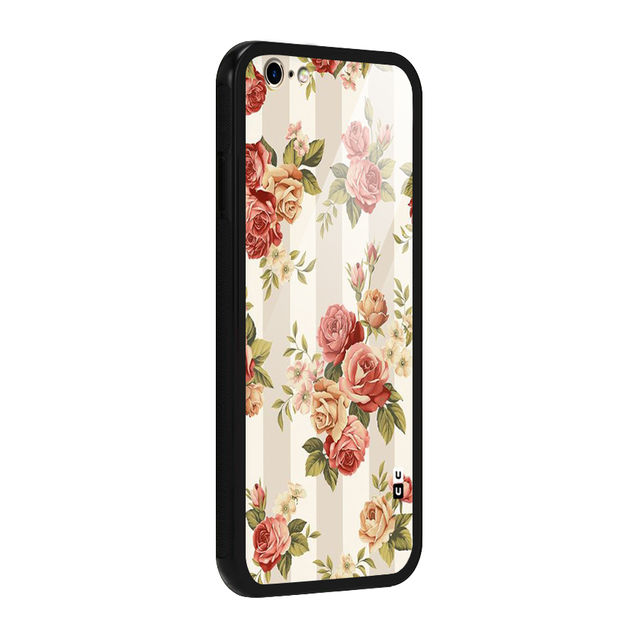 Vintage Color Flowers Glass Back Case for iPhone 6 6S