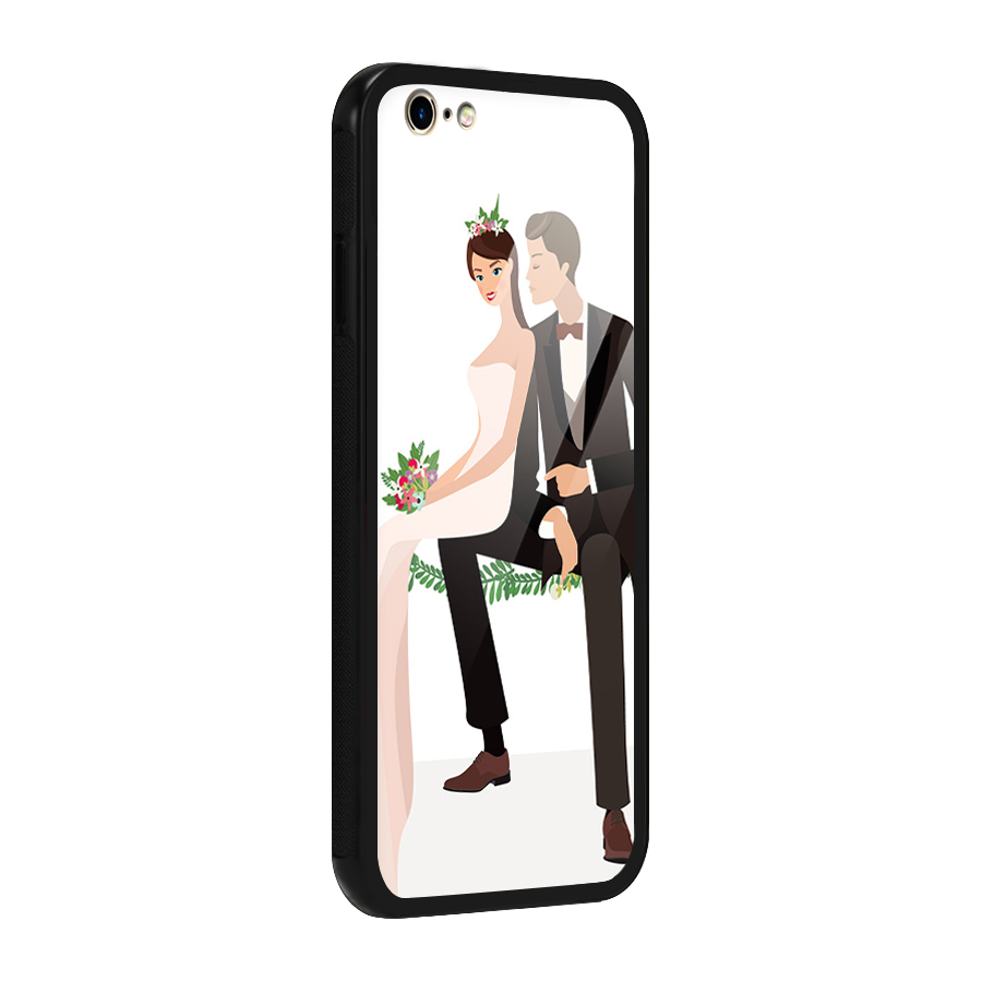 Wedding Couple Glass Back Case for iPhone 6 6S