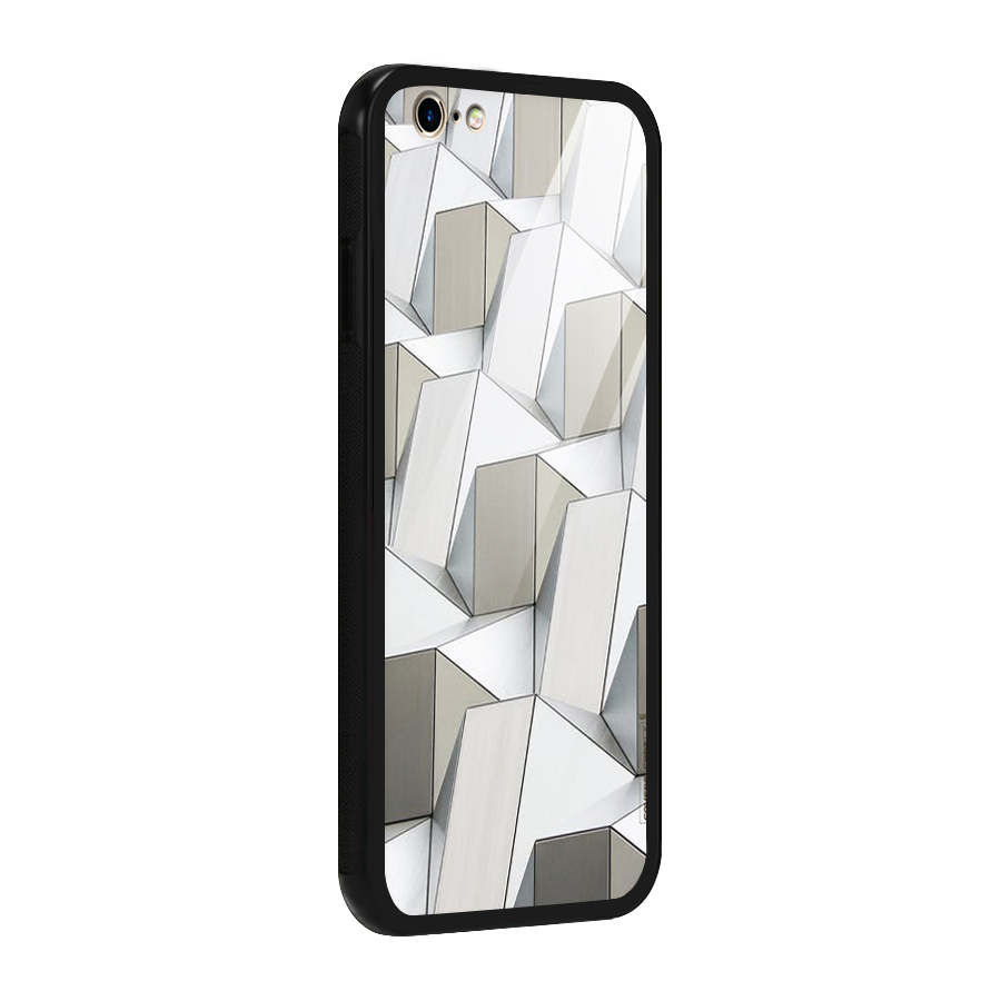 White Abstract Art Glass Back Case for iPhone 6 6S