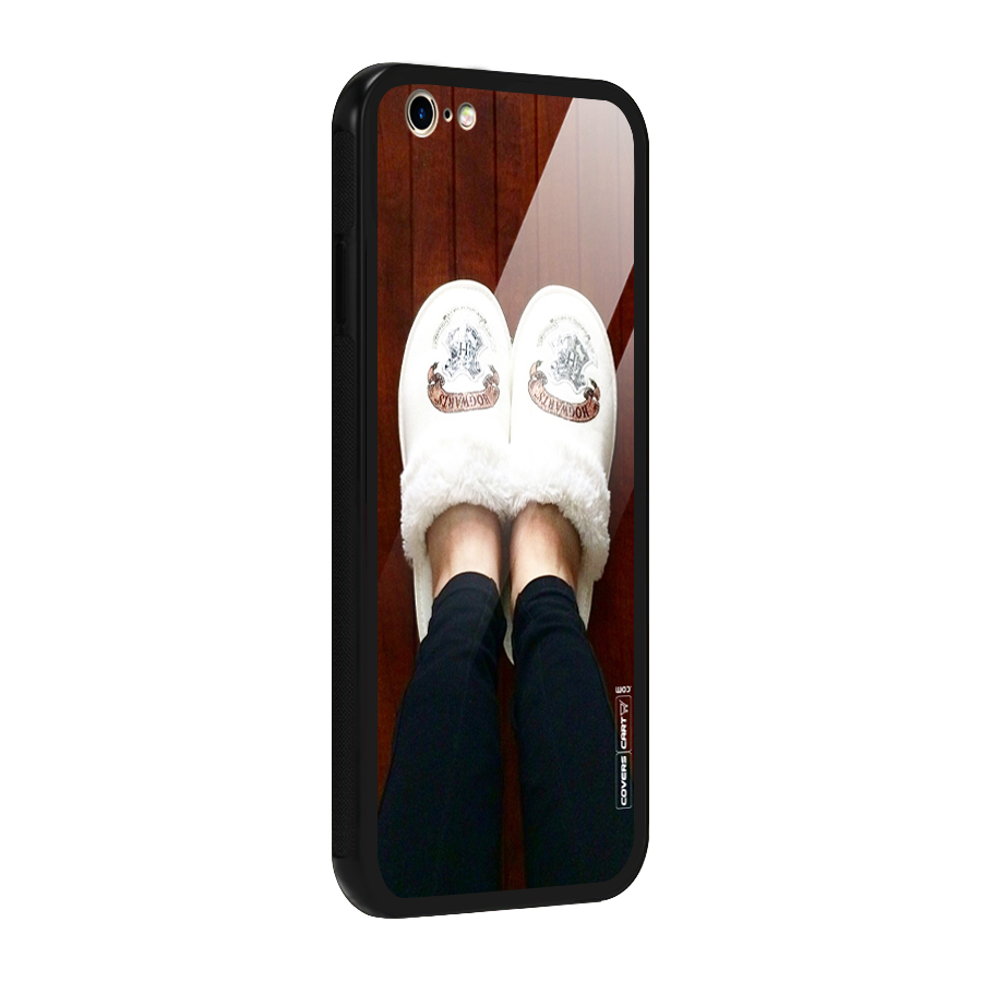 White Feets Glass Back Case for iPhone 6 6S