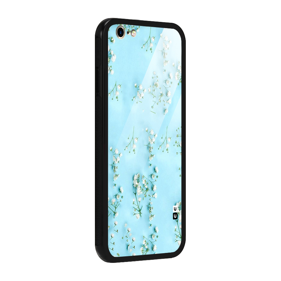 White Lily Design Glass Back Case for iPhone 6 6S